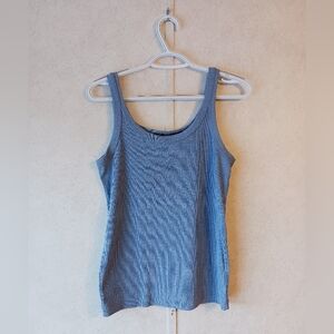 Route 66 Cotton Tank Top Ribbed Tank Faded Blue Tank Top Casual Utility Top